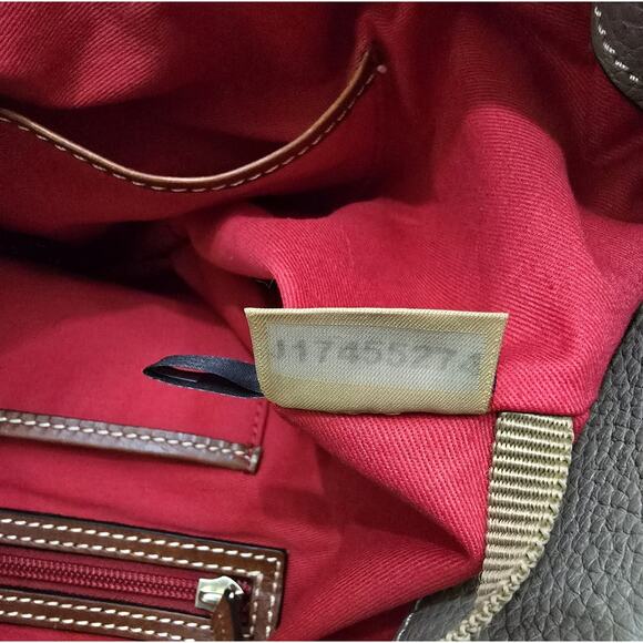 Dooney and Bourke Pebble Grain Logo Lock Tote Shoulder Purse Bag Taupe/Elephant - Picture 15 of 15